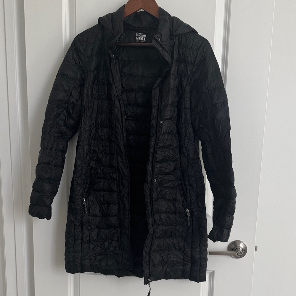 Feather filled Women's Black Puffer Coat